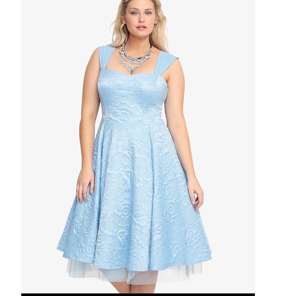 Disney Cinderella Dress Women MD Blue Good Quilted Corset Back Hot Topic